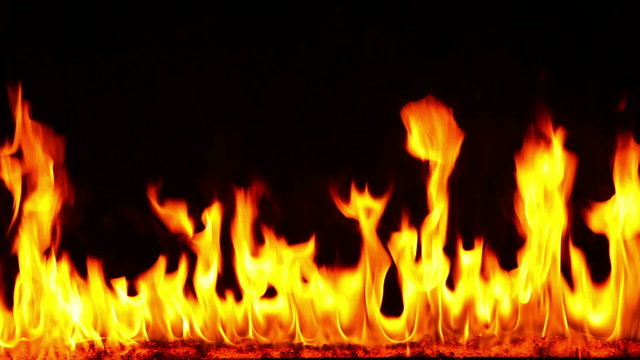Fire on black background