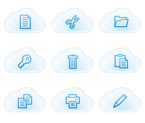 Document web icons set 1, cloud buttons