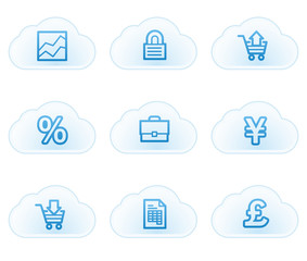 E-business web icons, cloud buttons