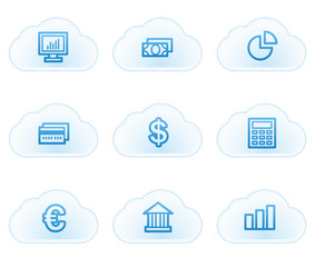 Finance web icons set 1, cloud buttons