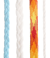 Four cords made of threads - isolated