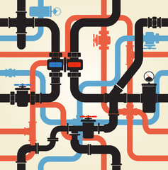 Seamless background of water pipeline