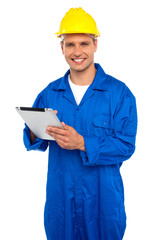 Handsome industrial using wireless tablet device