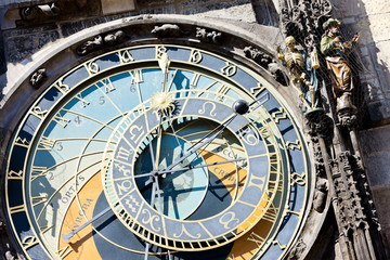 detail of horloge at Old Town Square, Prague, Czech Republic