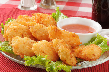 Coconut shrimp closeup