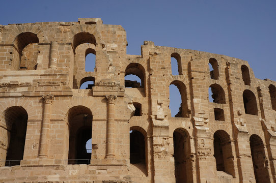 the amphitheater of El Djem in Tunisia