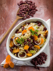 risotto with red beans carrots onions and celery