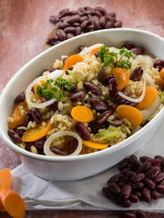 risotto with red beans carrots onions and celery