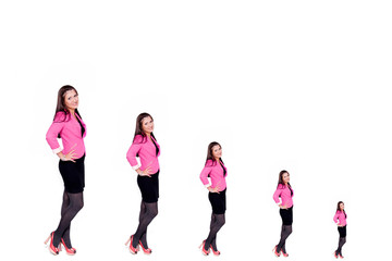 Fototapeta premium A smiling female on a white background