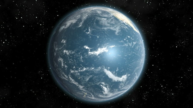 Earth (High End) Orbiting Day Night Lights. Loop.  CGI HD