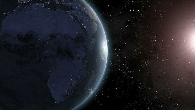 Earth (Highend) Sunrise Over Africa CGI HD