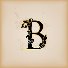 Vintage initials letter B