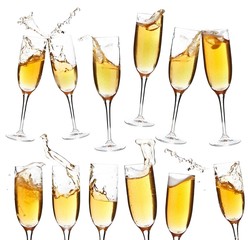 Champagne glasses whit splash