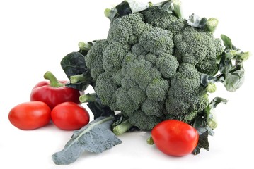 green broccoli and red tomatoes