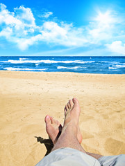 Relaxing on the sunny beach