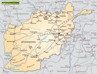 Fototapeta na wymiar Mapa Afganistanu