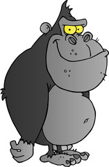 Gray Gorilla Cartoon Character