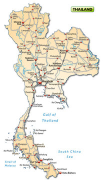Verkehrskarte von Thailand