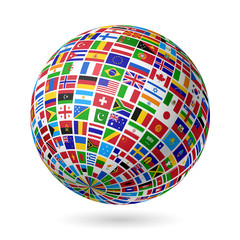 Naklejka premium Flags globe