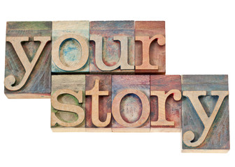 your story text in wood type