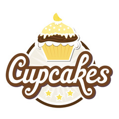 Cupcakes Button in Gelb