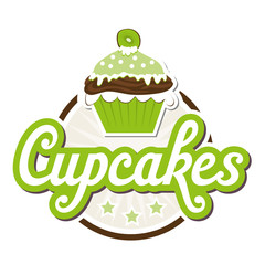 Cupcakes Button in Grün