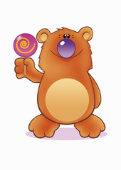 teddy bear with lollipop