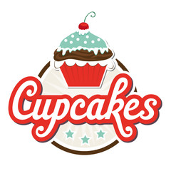 Cupcakes Button im 50s Look