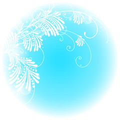 Fototapeta na wymiar Branch on a blue background