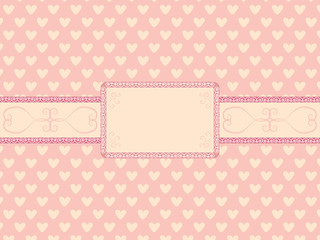 Day of  Valentine background with vintage frame