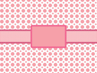 pink polka dot background with vintage holiday frame