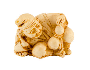 Ceramic figure chinese philosopher isolated white