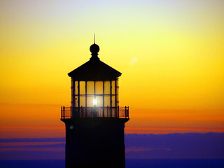 North Head Lighthouse on the Washington Coast at Sunset