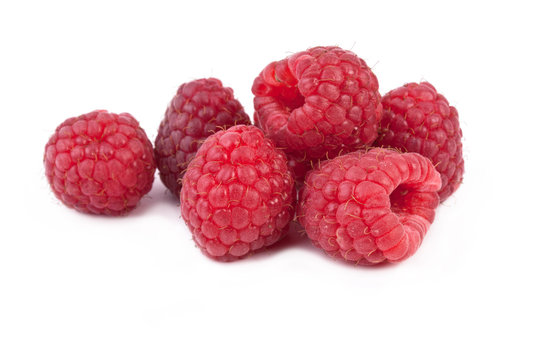 ripe raspberry on a white background