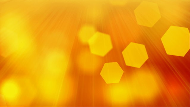loop orange slowly flying hexagon blurred particles
