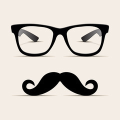 Hipster glasses, Hipsta man. Vector