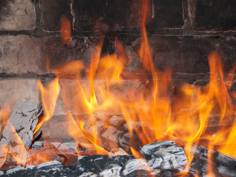 fire over coals