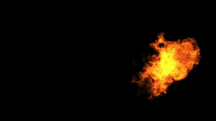 Flying fire. Alpha channel is included.
