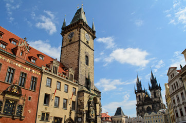 Prague old town hall square