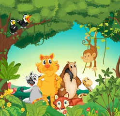 Peel and stick wall murals Forest animals Animals in the forest
