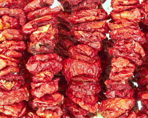 sun dried red tomatoes, natural background