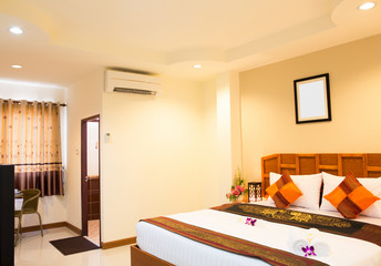 Interior of modern comfortable hotel room