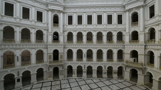 Classic architecture of Warsaw Polytechnic in Poland