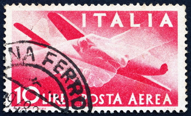 Postage stamp Italy 1945 Plane and Clasped Hands
