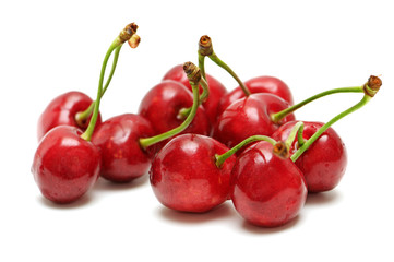 sweet cherries isolated on white background