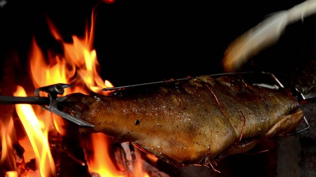 fish brushed with olive oil