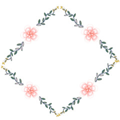 Flower of frame on white background