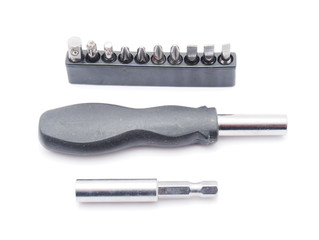 Fototapeta premium nozzles for a screwdriver on a white background