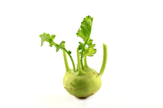 kohlrabi vegetable on white background