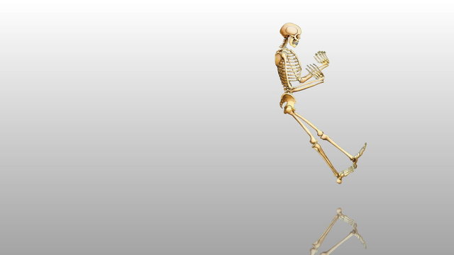 Jumping skeleton BG  W/reflection & also loopable